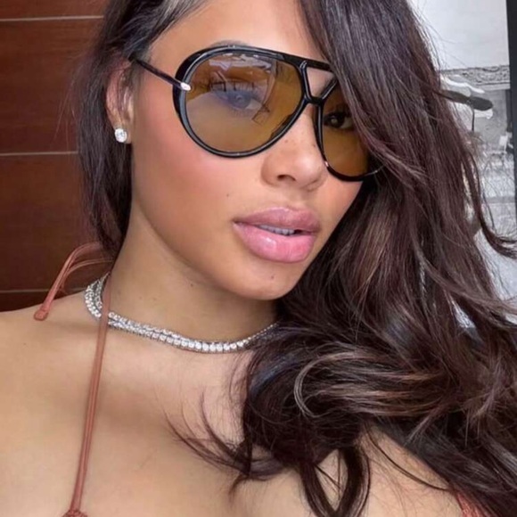 1pc/2pcs Full Frame Metal Retro Large Frame Fashion Glasses, Y2K Fashion Glasses - Picture 3 of 3